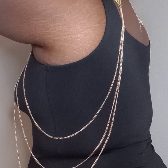 Golden Goddess Gold loop and lace body chain - Picture 5 of 5